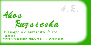 akos ruzsicska business card